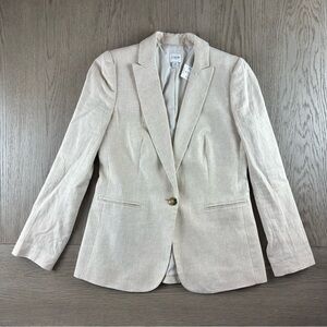 J. Crew Linen-cotton blend Holland blazer | beige | size 4 | NWT